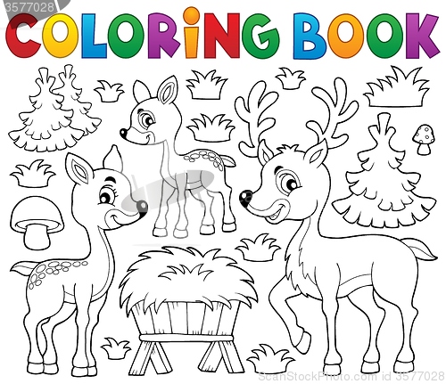 Image of Coloring book deer theme 1