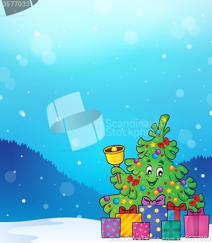 Image of Christmas tree and gifts theme image 5