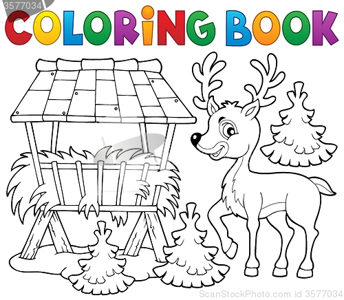 Image of Coloring book deer theme 2