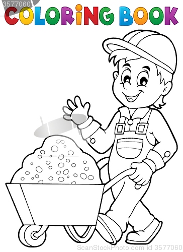 Image of Coloring book construction worker 1