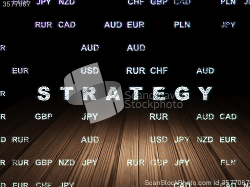 Image of Finance concept: Strategy in grunge dark room