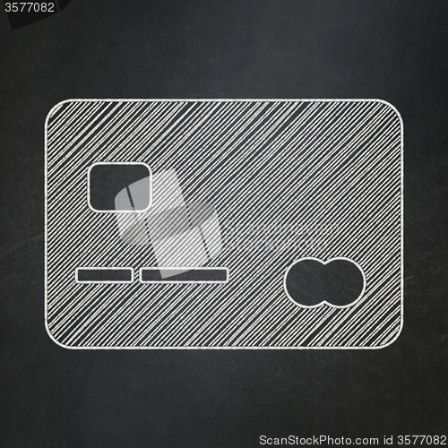 Image of Banking concept: Credit Card on chalkboard background