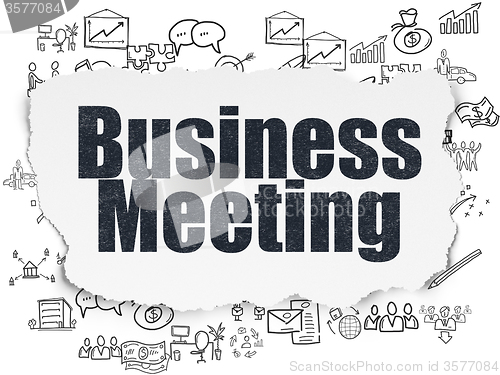 Image of Finance concept: Business Meeting on Torn Paper background