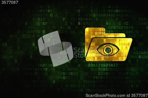 Image of Business concept: Folder With Eye on digital background