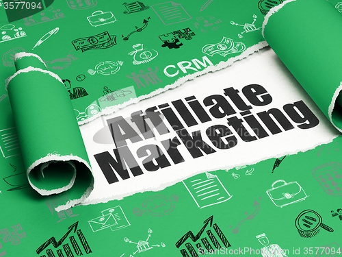 Image of Business concept: black text Affiliate Marketing under the piece of  torn paper