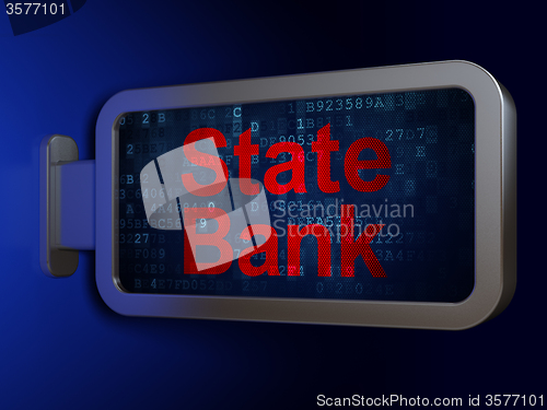 Image of Currency concept: State Bank on billboard background