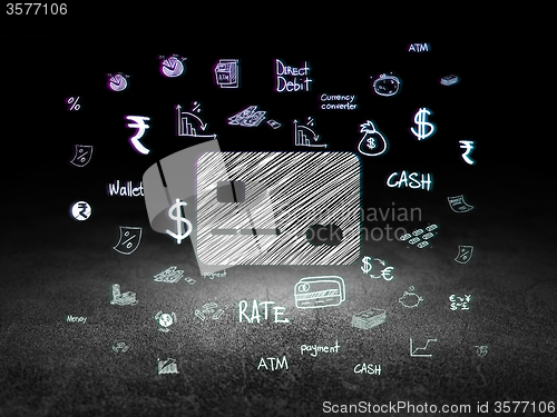Image of Money concept: Credit Card in grunge dark room