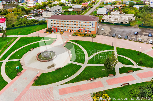 Image of Aerial view on Niva hotel and park with fountain