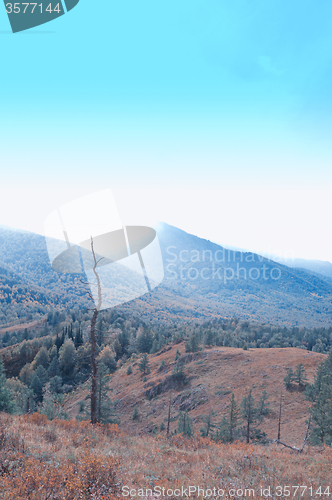 Image of mountain in autumn day