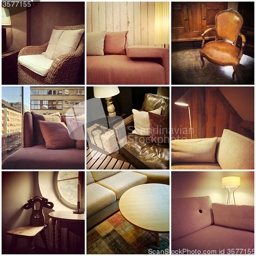Image of Furnished interiors collage