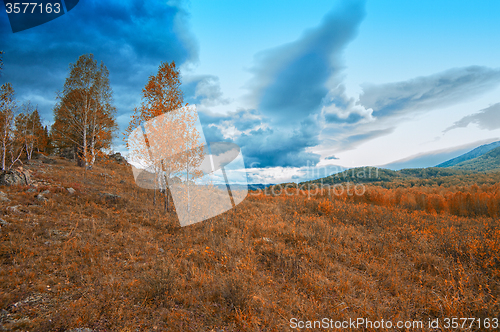 Image of mountain in autumn day