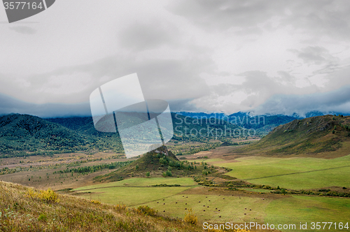 Image of mountain in autumn day