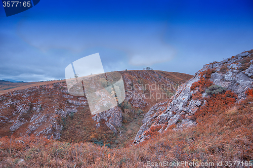 Image of mountain in autumn day