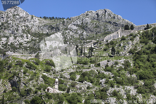 Image of Ruins of the fortress over Kotor