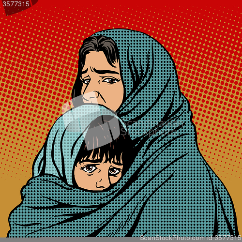 Image of Refugee mother and child migration poverty