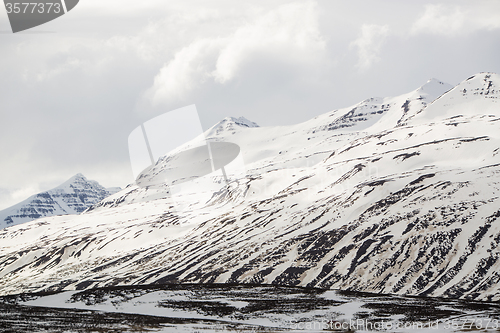 Image of Snowy volcano mountain landscape in Iceland