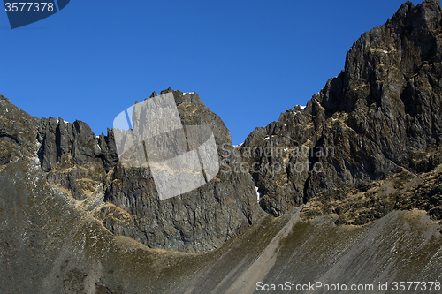 Image of Impressive volcano mountain landscape in Iceland