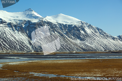 Image of Impressive volcano mountain landscape in Iceland