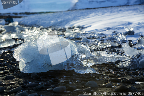 Image of Ice blocks at glacier lagoon Jokulsarlon, Iceland