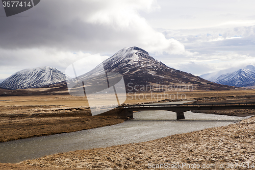 Image of Impressive volcano mountain landscape in Iceland