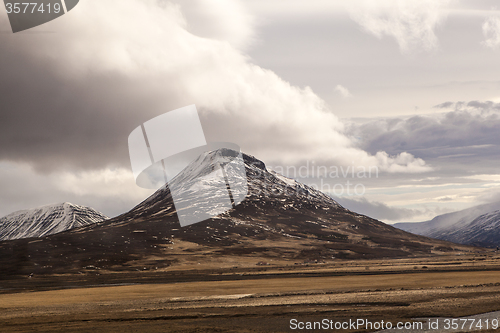 Image of Impressive volcano mountain landscape in Iceland