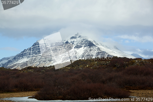 Image of Snowy volcanic landscape on the Snaefellsnes peninsula