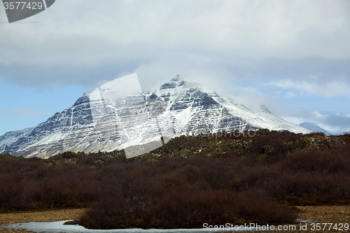 Image of Snowy volcanic landscape on the Snaefellsnes peninsula