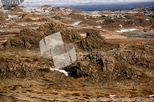 Image of Impressive volcano mountain landscape in Iceland