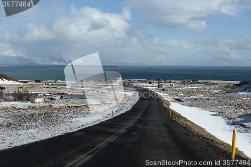 Image of Snowy road in wintertime