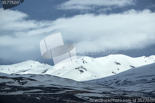 Image of Snowy volcano mountain landscape in Iceland