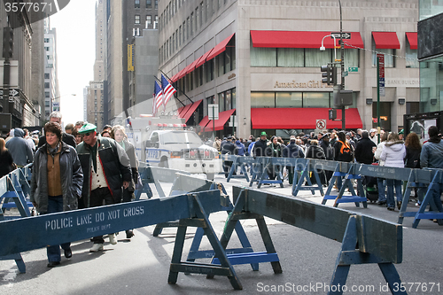 Image of Saint Patricks Day Parade poce barricades