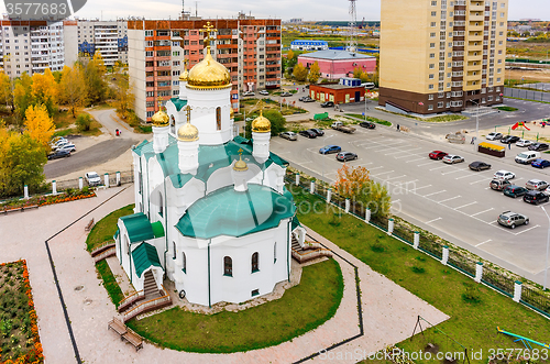 Image of Church in Tura residential district.Tyumen. Russia