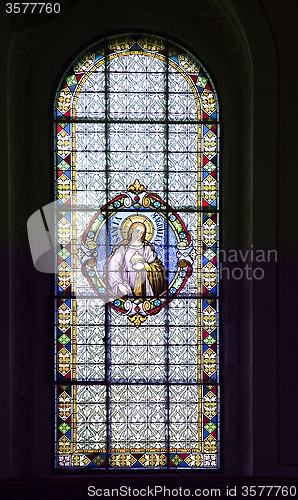 Image of Stained-glass window in Subotica cathedral 