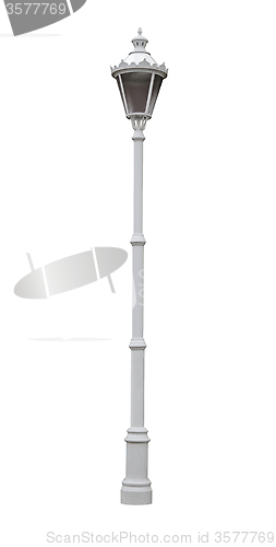 Image of White street lamppost