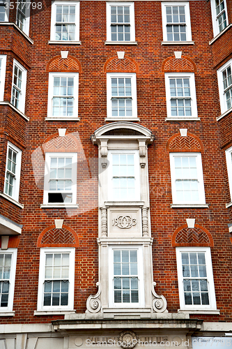 Image of in europe london old  brick wall and     l window