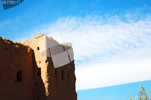 Image of moroccan old wall and brick in antique city