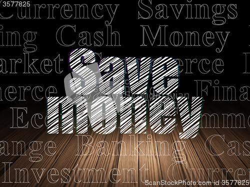 Image of Money concept: Save Money in grunge dark room