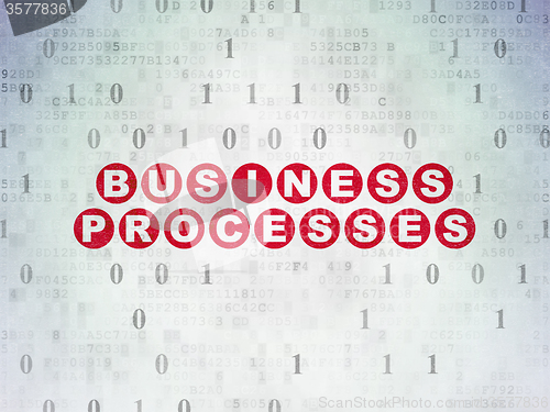 Image of Finance concept: Business Processes on Digital Paper background