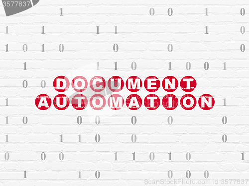 Image of Finance concept: Document Automation on wall background