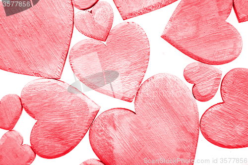 Image of wooden hearts isolated
