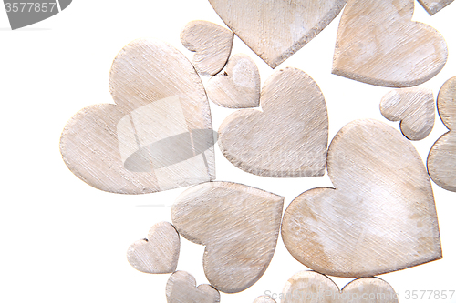 Image of wooden hearts isolated