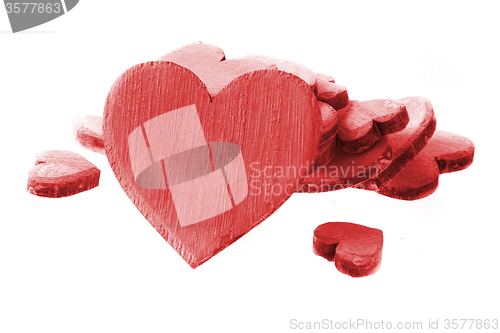 Image of wooden hearts isolated