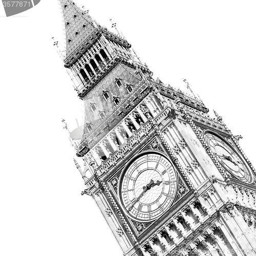 Image of london big ben and historical old construction england  aged cit