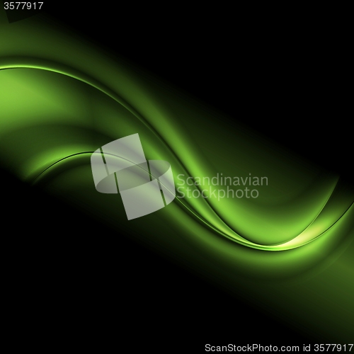 Image of Green iridescent abstract wavy vector background