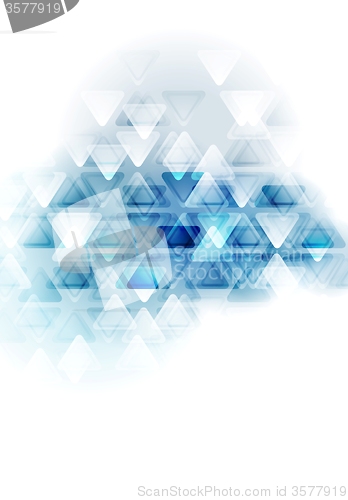 Image of Blue white tech vector triangles design