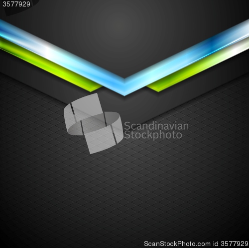 Image of Abstract technology background with blue green arrows