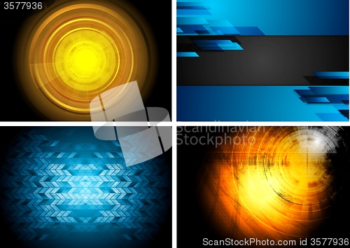 Image of Set of technology backgrounds