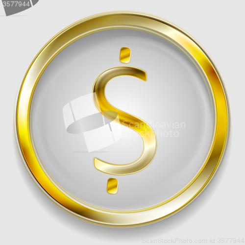Image of Concept golden dollar symbol logo