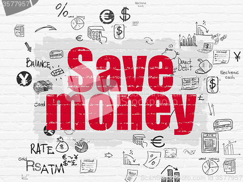 Image of Banking concept: Save Money on wall background