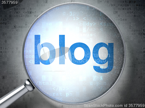 Image of Web design concept: Blog with optical glass